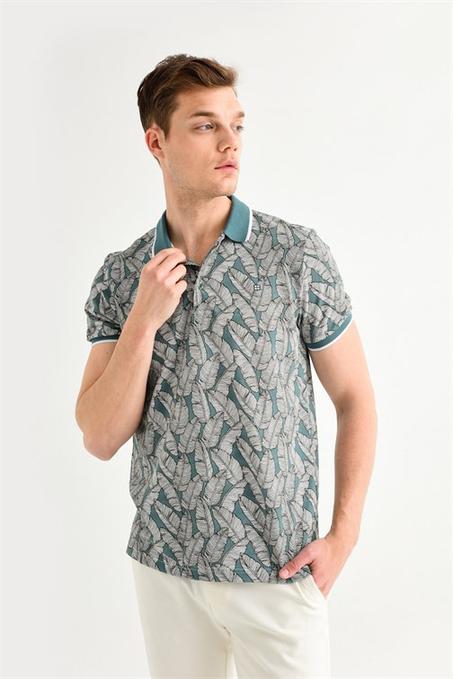 Men's Polo Collar Printed T-shirt
