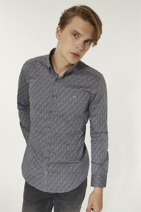 Men's Button Printed Slim Fit Shirt