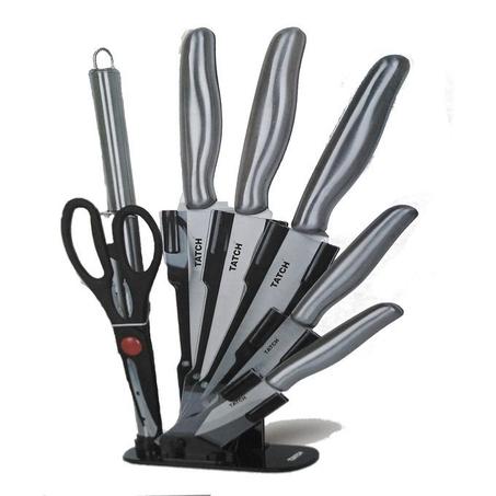 TATCH Set de couteaux en acier inoxydable, coffret 8 pièce avec support