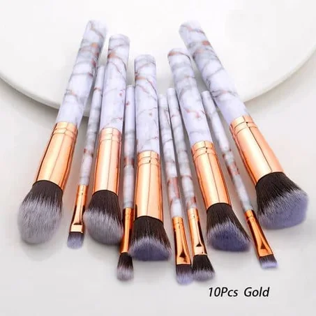 Cosmetic Brush and Tool Kit - 10 Pcs