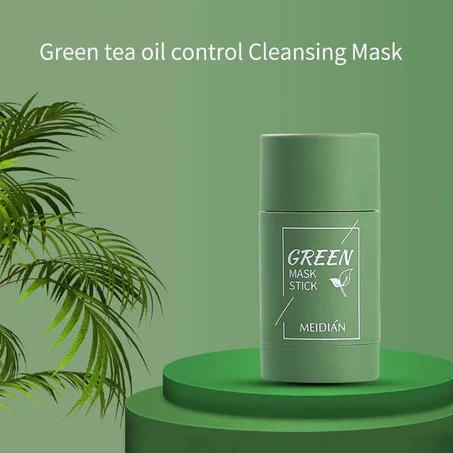 Acne cleansing mask, beauty skin green tea