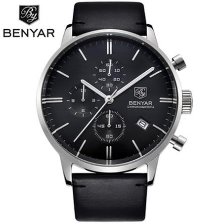 Montres chronographe de luxe pour hommes BENYAR 2720 - Noir