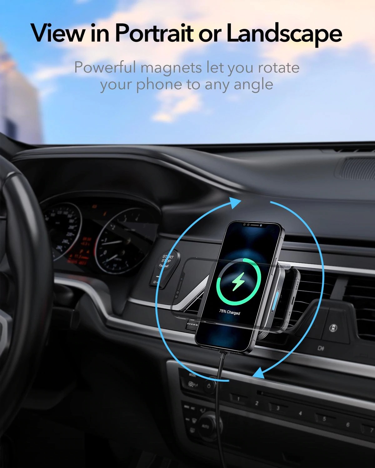 ESR HaloLock Magnetic Wireless Car Charger Mount for iPhone 12 Pro Max Fast Charging Wireless Charger Car Phone Holder