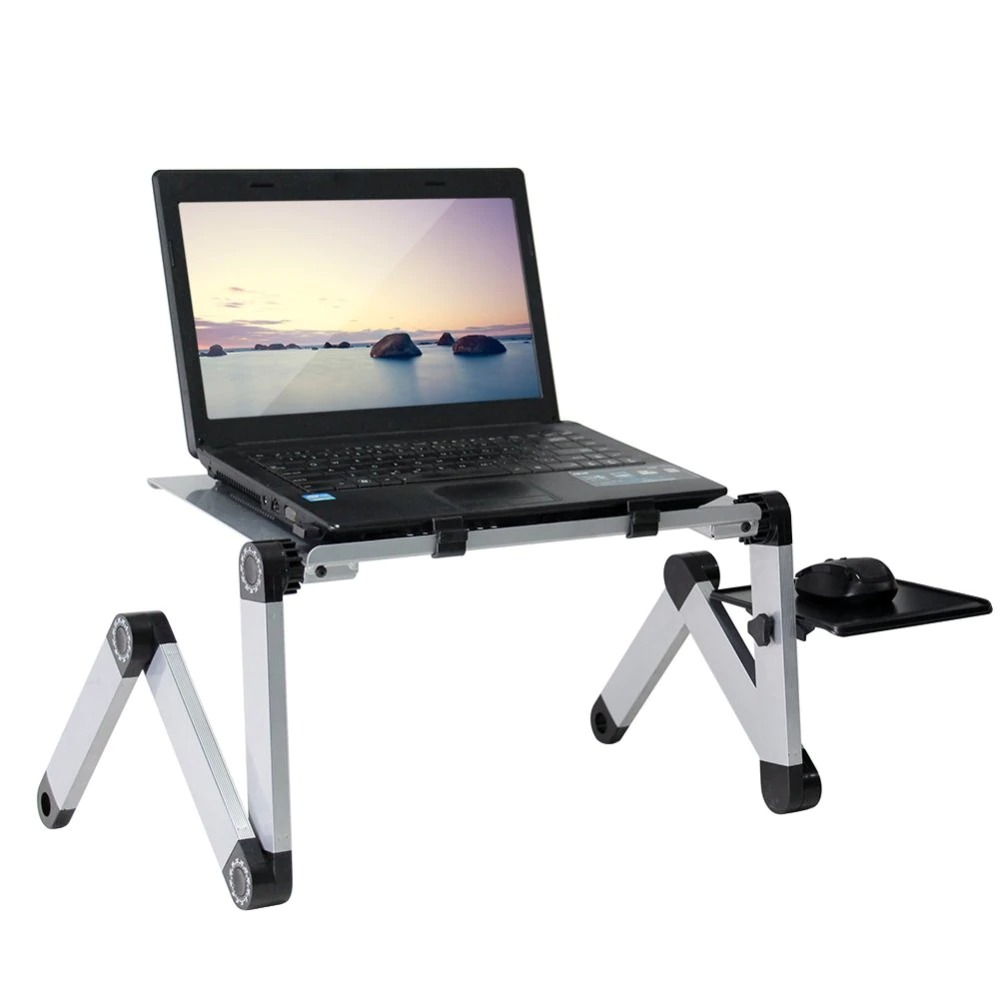 Laptop Table Stand With Adjustable Folding Ergonomic Design Stand Notebook Desk For Ultrabook, Netbook Or Tablet With Mouse Pad
