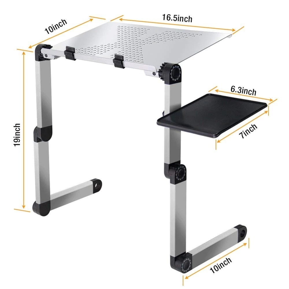 Laptop Table Stand With Adjustable Folding Ergonomic Design Stand Notebook Desk For Ultrabook, Netbook Or Tablet With Mouse Pad