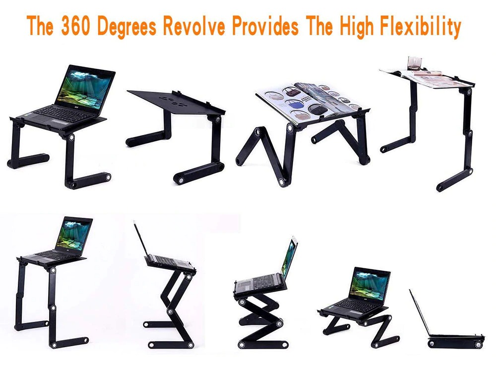 Laptop Table Stand With Adjustable Folding Ergonomic Design Stand Notebook Desk For Ultrabook, Netbook Or Tablet With Mouse Pad