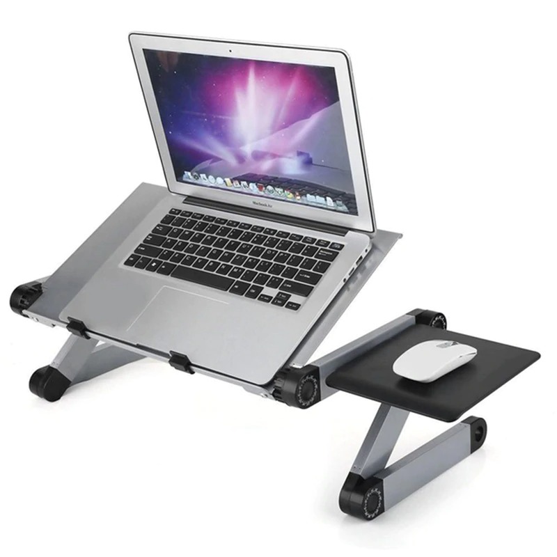 Laptop Table Stand With Adjustable Folding Ergonomic Design Stand Notebook Desk For Ultrabook, Netbook Or Tablet With Mouse Pad