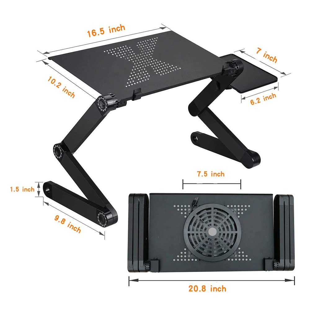 Portable Adjustable Aluminum Laptop Desk Stand Table Vented Ergonomic TV Bed laptop stand Working Office PC Riser Bed Sofa