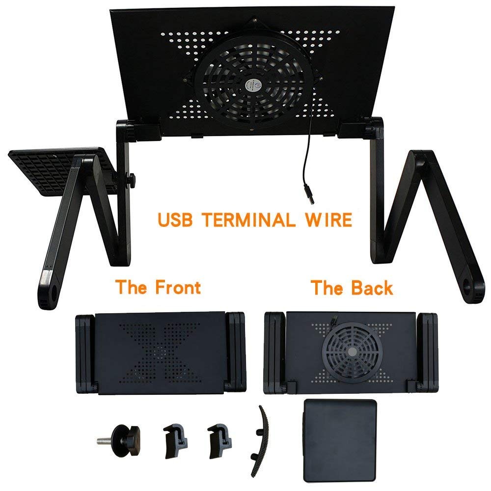 Laptop Table Stand With Adjustable Folding Ergonomic Design Stand Notebook Desk For Ultrabook, Netbook Or Tablet With Mouse Pad