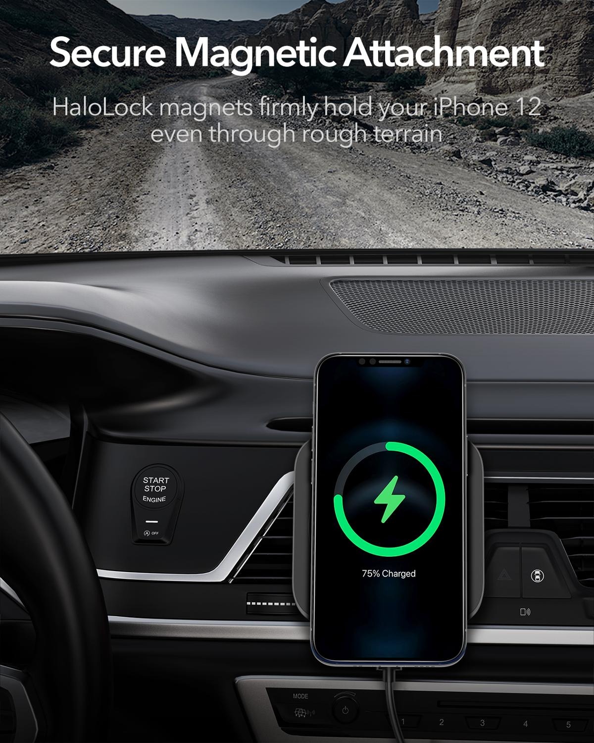ESR HaloLock Magnetic Wireless Car Charger Mount for iPhone 12 Pro Max Fast Charging Wireless Charger Car Phone Holder