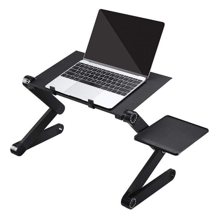 Laptop Table Stand With Adjustable Folding Ergonomic Design Stand Notebook Desk For Ultrabook, Netbook Or Tablet With Mouse Pad