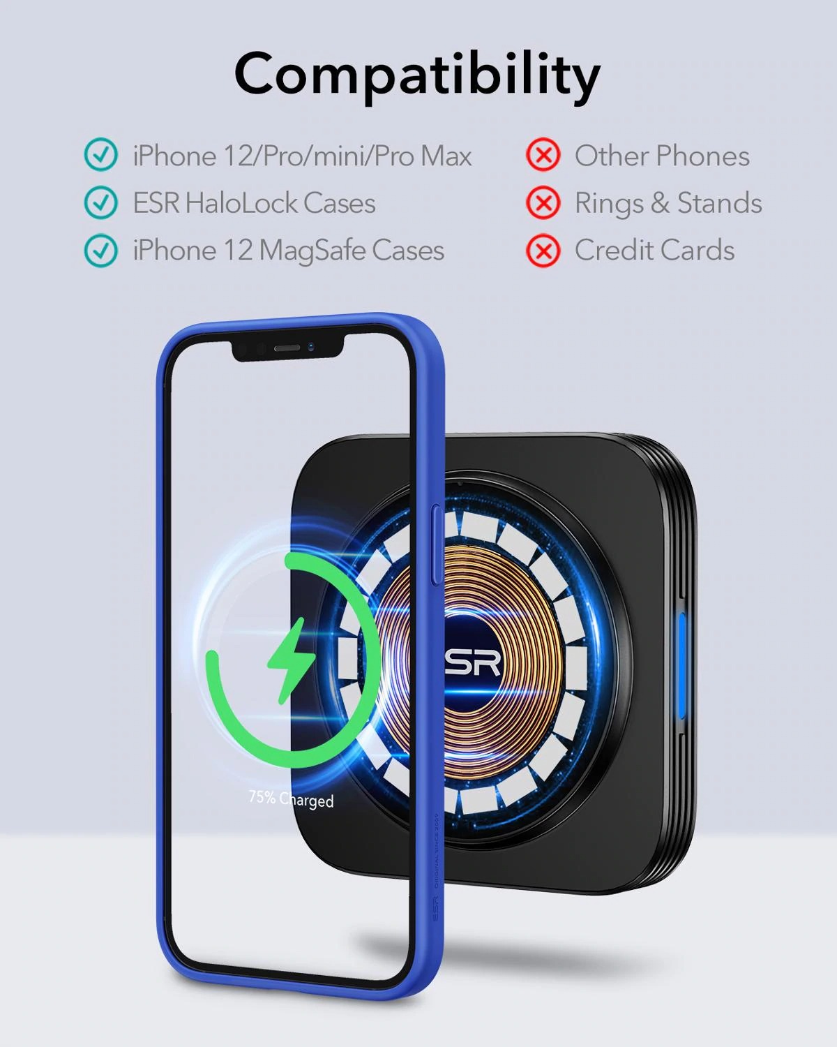 ESR HaloLock Magnetic Wireless Car Charger Mount for iPhone 12 Pro Max Fast Charging Wireless Charger Car Phone Holder