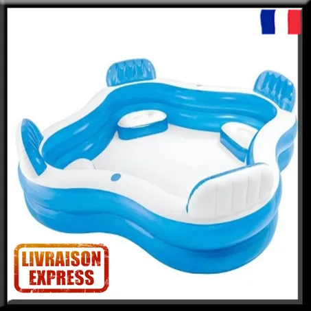 INTEX Swim Centre Famille Enfants Grand Salon Piscine avec 4 sièges Jardin Plais