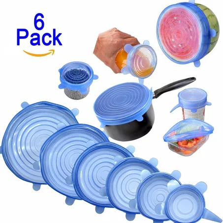 Super stretch silicone lids 6pcs