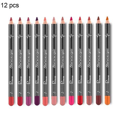 12 Colors Water Proof Lip Pencil
