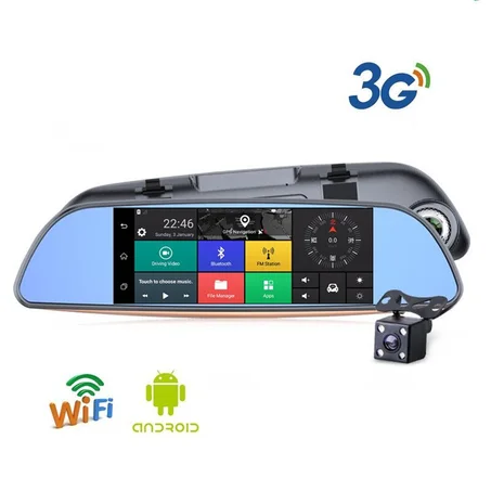 DVR مرآة الرؤية الخلفية+ GPS+3g+androide 8.1