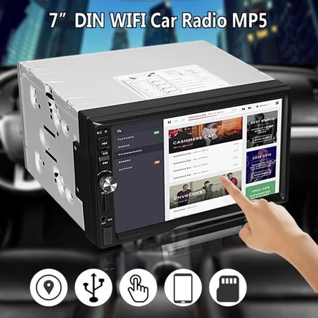 Bluetooth 7'' 2 DIN HD Touch Screen Car Stereo Headunit In Dash Radio MP5 Player