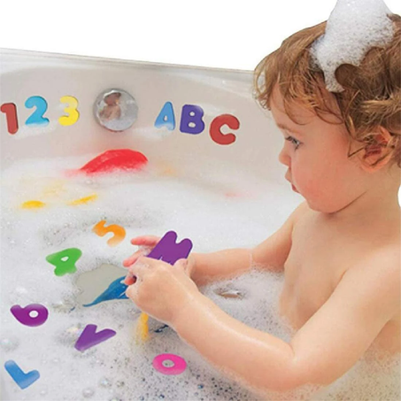36PCS/Set Alphanumeric Letter Puzzle Bath Toys Soft EVA Kids Baby Bathroom Water Sticker Toys Early Educational Suction Up Decorations