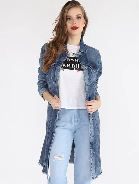 جاكيت جينز طويل نسائي